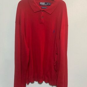 Ralph Lauren Red Polo Shirt Long Sleeve Casual